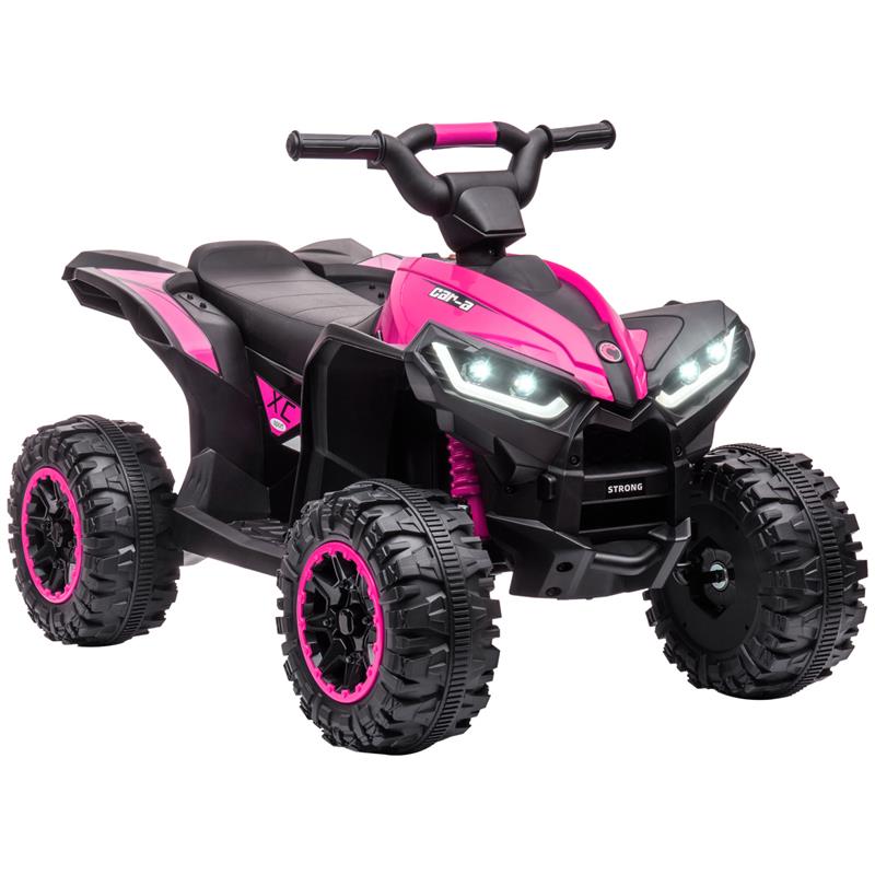 Image of QUAD ELETTRICO PER BAMBINI 12V, 2 VELOCITÓ, RUOTE LARGHE CON SOSPENSIONI E FARI LED, ETÓ 3-5 ANNI, ROSA