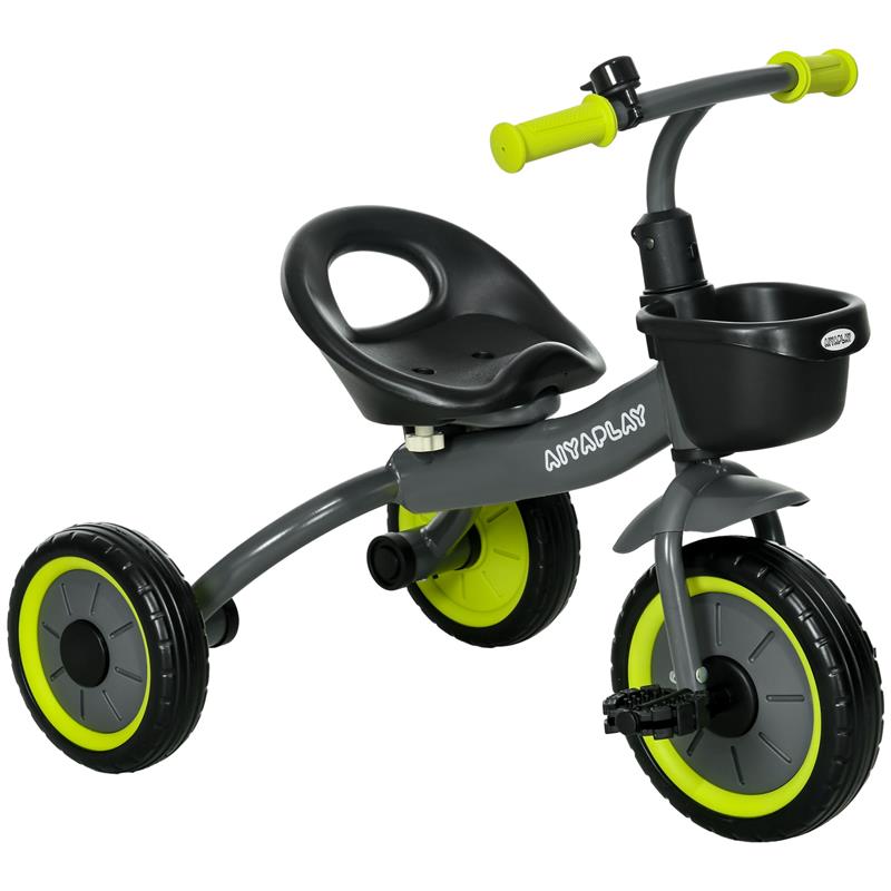 Image of TRICICLO PER BAMBINI DA 2-5 ANNI CON SEDUTA REGOLABILE E CAMPANELLO, 70.5X50X58CM, NERO