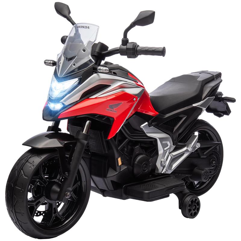 Image of MOTO ELETTRICA PER BAMBINI 3-6 ANNI LICENZA HONDA CON FARI, MUSICA E ROTELLE, 107X46X75 CM, ROSSO