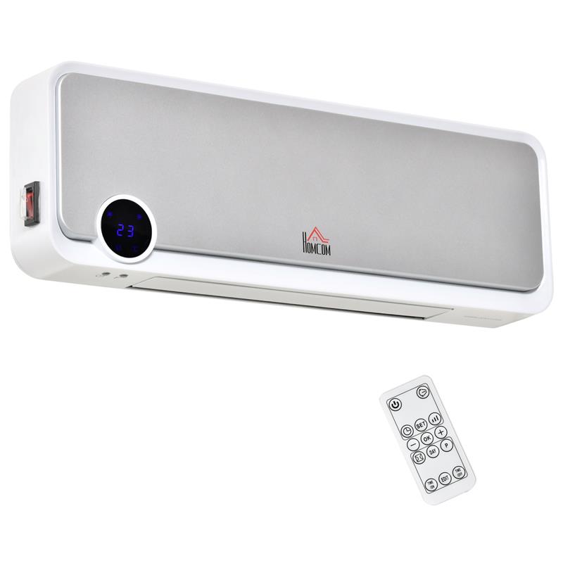 Image of RISCALDATORE ELETTRICO DA PARETE A 3 MODALITÓ CON TIMER 12H, IN PP E PA, 56X18.5X11.7 CM, BIANCO E ARGENTO