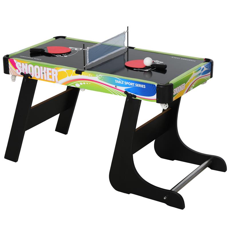 Image of TAVOLO MULTIGIOCO PIEGHEVOLE 4 IN 1 CON CALCIO BALILLA, HOCKEY DA TAVOLO, PING PONG E BILIARDO, 86,5X43,5X64CM
