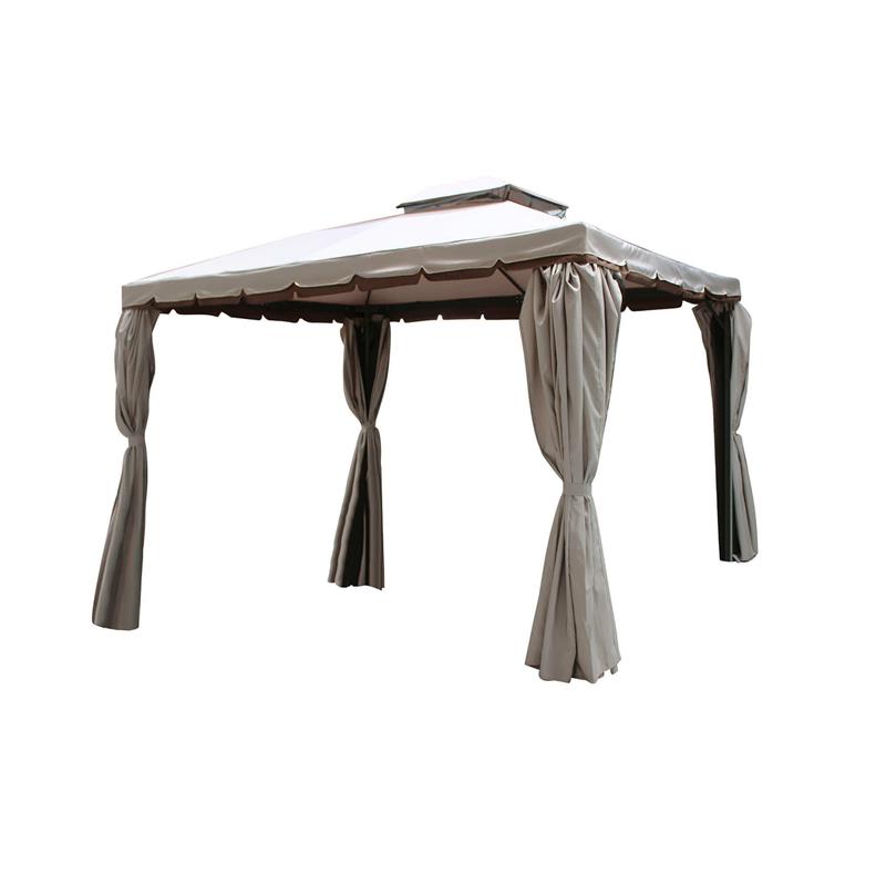 Image of AULUS GAZEBO DA GIARDINO 3 X 3 MT IN ALLUMINIO COMPLETO DI PARETI LATERALI