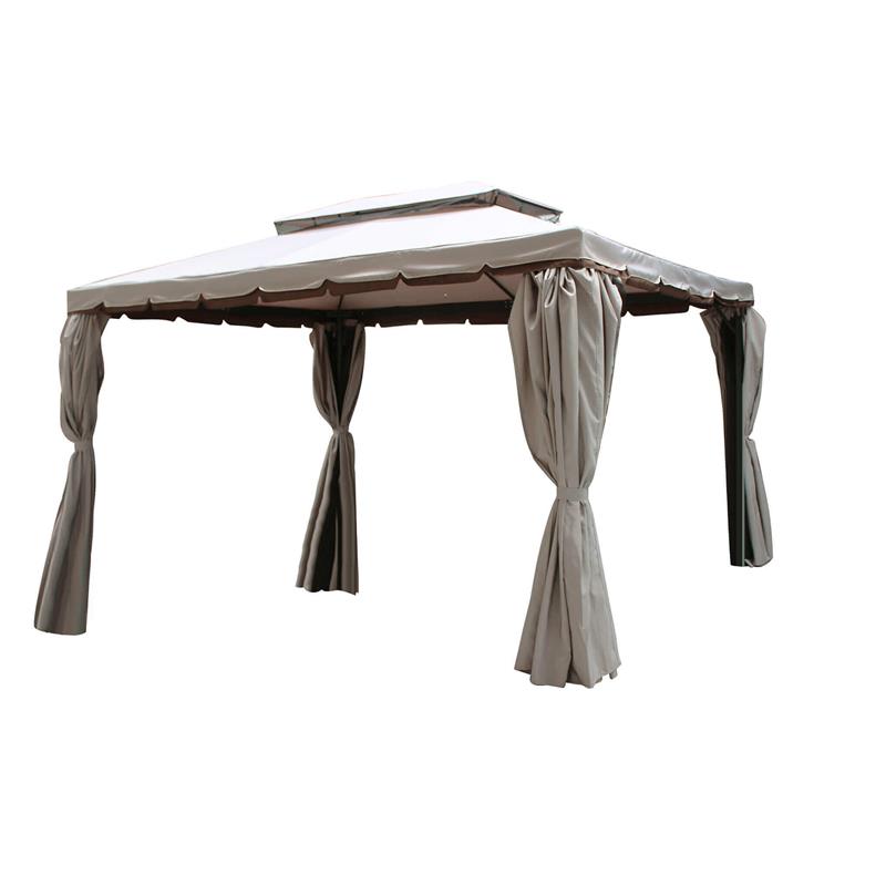 Image of AULUS GAZEBO DA GIARDINO 3 X 4 MT IN ALLUMINIO COMPLETO DI PARETI LATERALI