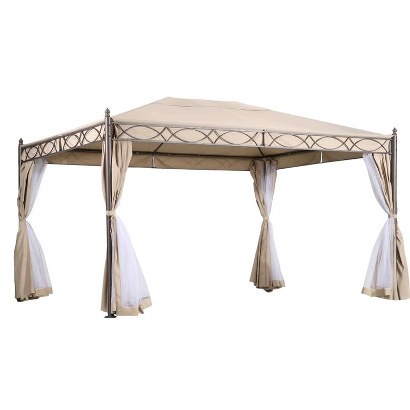 Image of KARNAK GAZEBO DA GIARDINO 3 X 4 MT IN METALLO COMPLETO DI PARETI