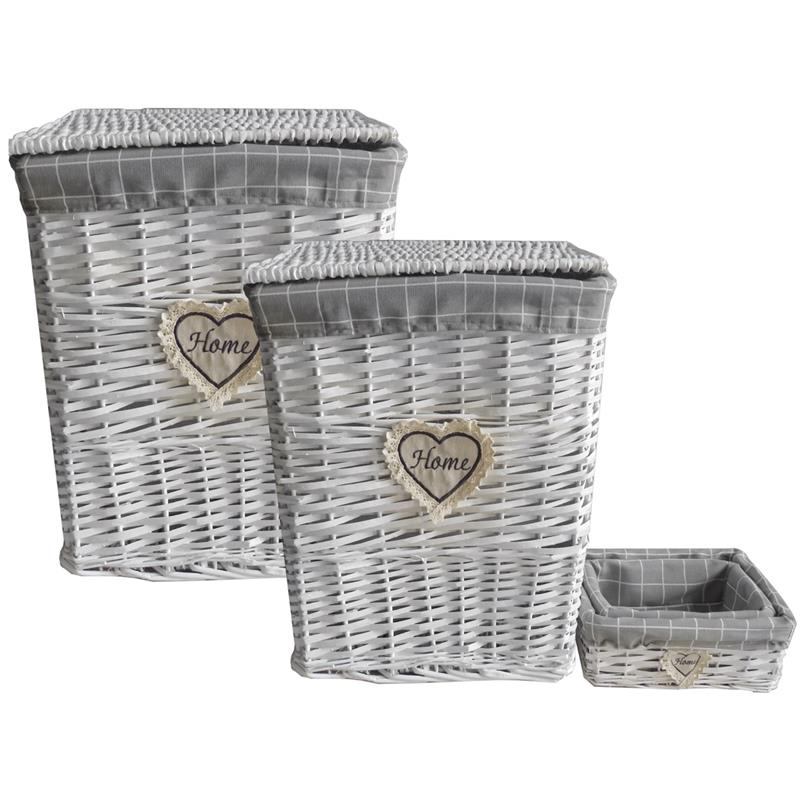 SWEET SET 4 CESTI RETTANGOLARI BIANCHI PER UN'ORGANIZZAZIONE IMPECCABILE