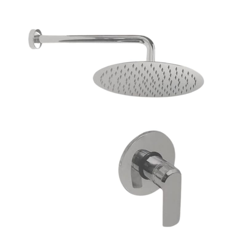 Image of IMPALLI Kit Doccia Con Soffione E Doccetta Set Doccia Con Soffione Doccia Tondo D250 Mm Braccio Doccia 350 Mm E Miscelatore Doccia Incasso Una Via (CROMO)