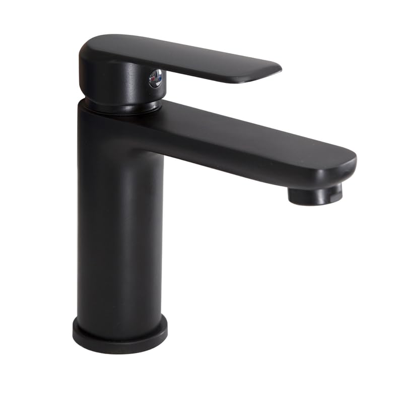 Image of IMPALLI Miscelatore Lavabo Bagno Completo Di Piletta Pop Up1&#39;&#39; 1/4 E Flessibili Rubinetto Bagno Lavabo 150X150 Mm Miscelatore Bagno Lavabo Serie HH (NERO OPACO)