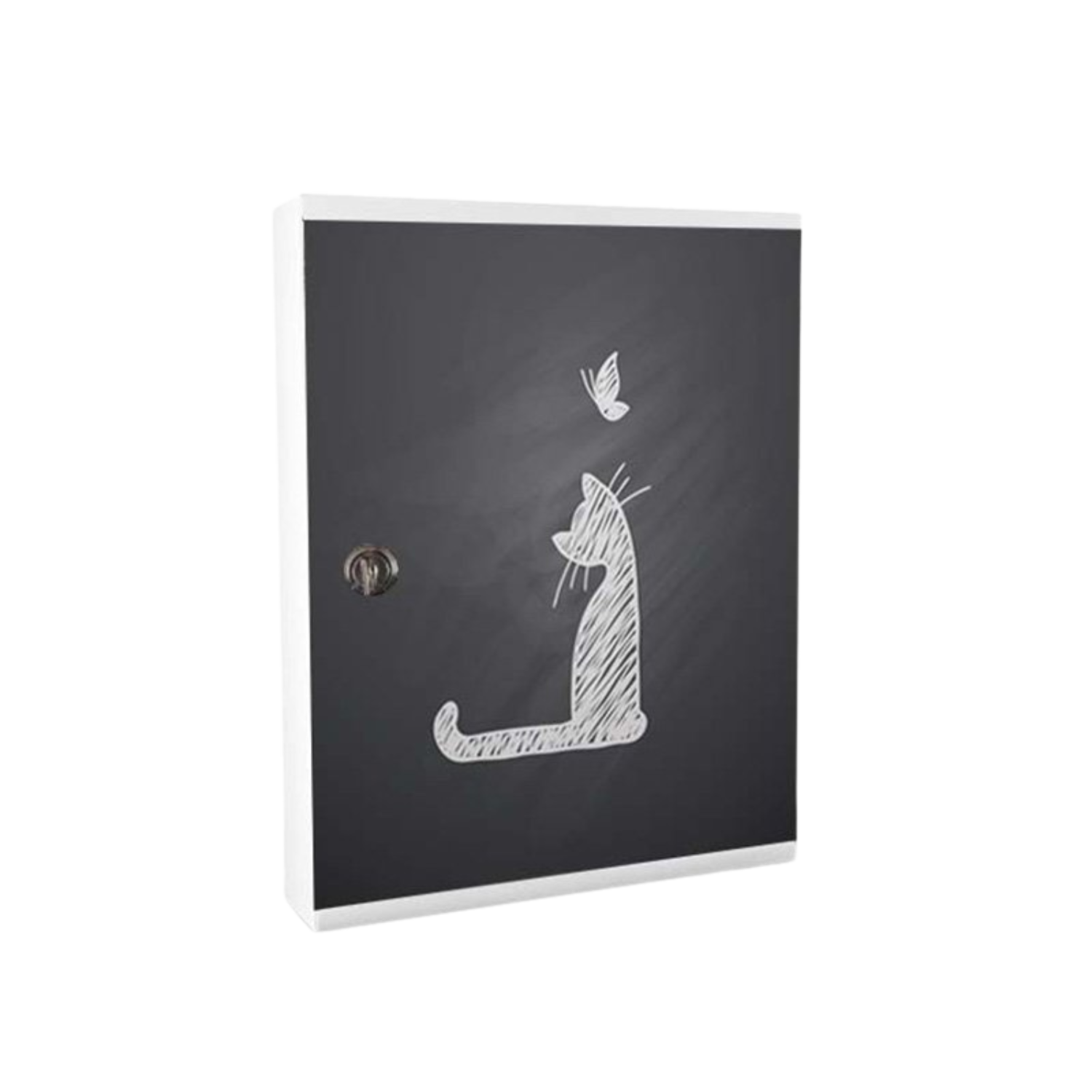 Image of ALUBOX MIA Portachiavi Da Parete Personalizzato 16 Ganci Appendi Chiavi A Muro Da Interno 35,6X26,5X12 Cm Portachiavi Da Muro Interno Esterno Protetto Made In Italy COLORE: GATTO