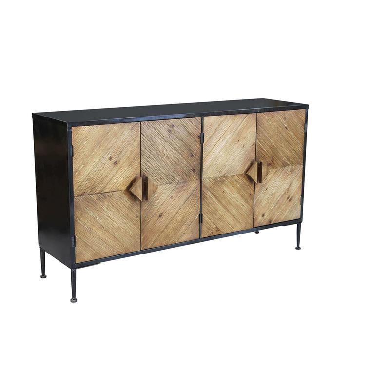 Image of MOBILE DEREK CON 3 ANTE E UN RIPIANO IN LEGNO 147 X 44 X H85 CM OKX