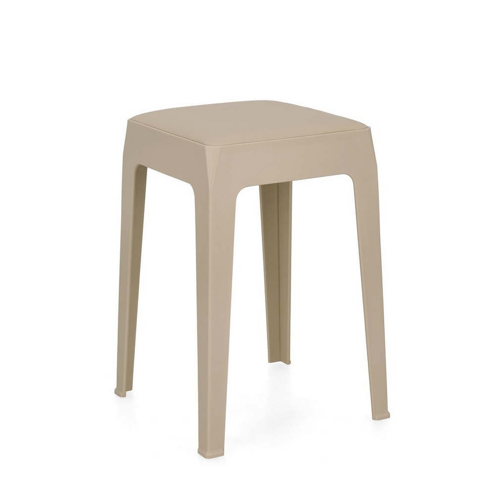 Sgabello in Plastica con Seduta Imbottita Bunny Impilabile Bizzotto Colore: Tortora