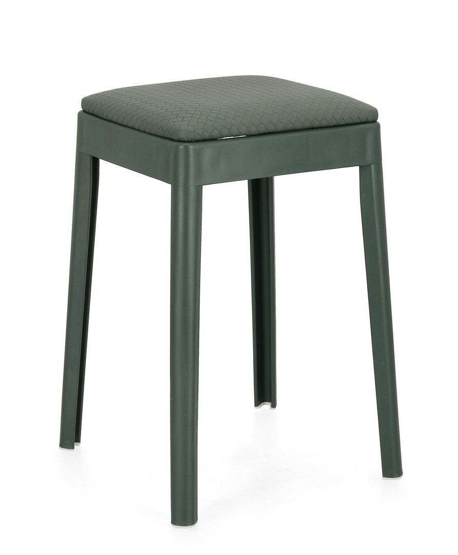 Sgabello in Plastica con Seduta Imbottita Scooby Impilabile Bizzotto Colore: Verde Petrolio