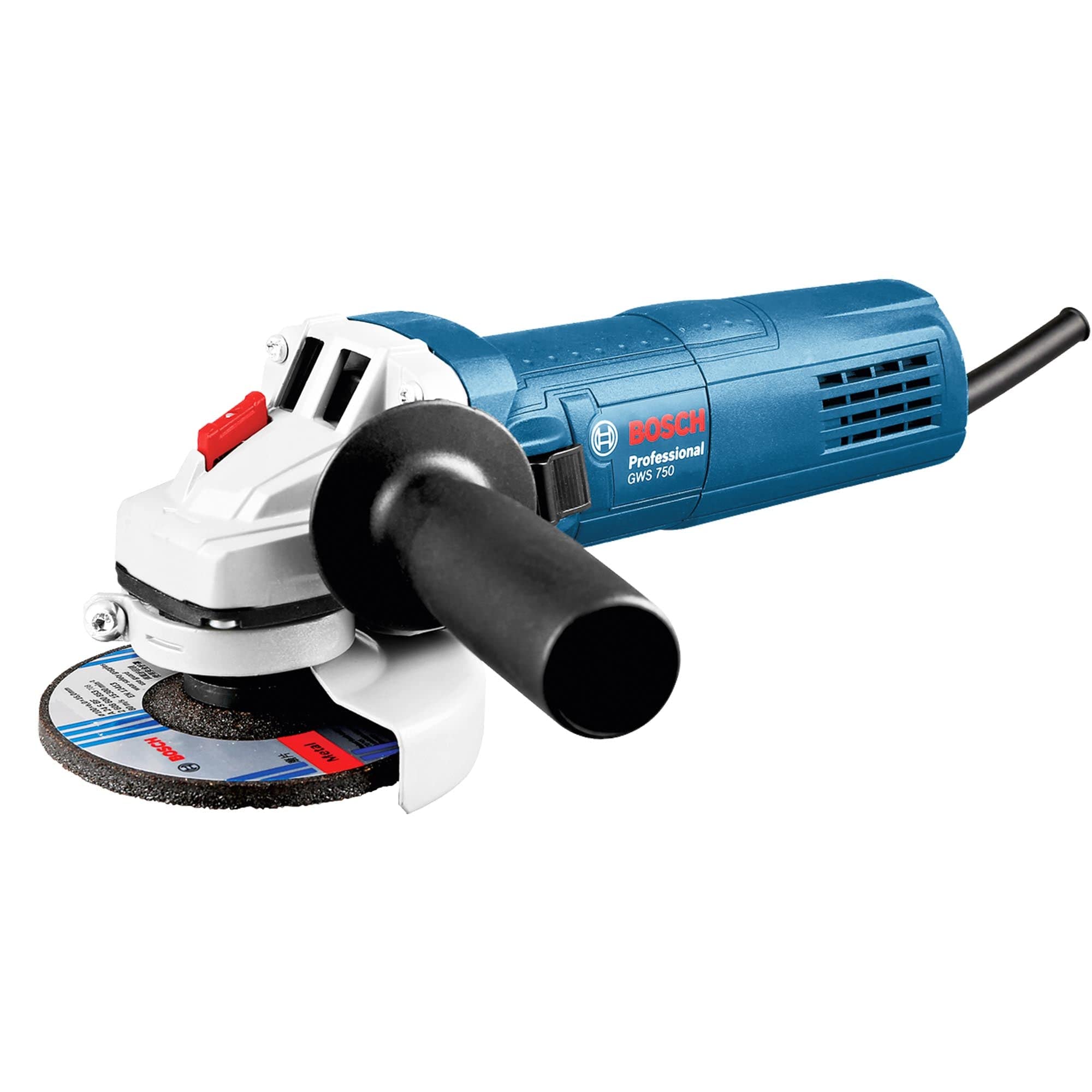Image of Bosch Professional Smerigliatrice Angolare Gws 750(Ø Disco 115 Mm, Motore da 750 Watt, Incl. Impugn. Suppl., Flangia di Montaggio, Dado di Serraggio, Cuffia di Protezione, Chiave a Due Perni)