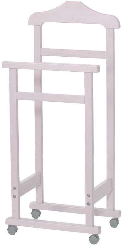 DOPPIO INDOSSATORE DA CAMERA DE LUXE ANILINA IN LEGNO DI FAGGIO COLORE LEGNO SBIANCATO DOTATO DI ROTELLE 44X25X98H CM OK