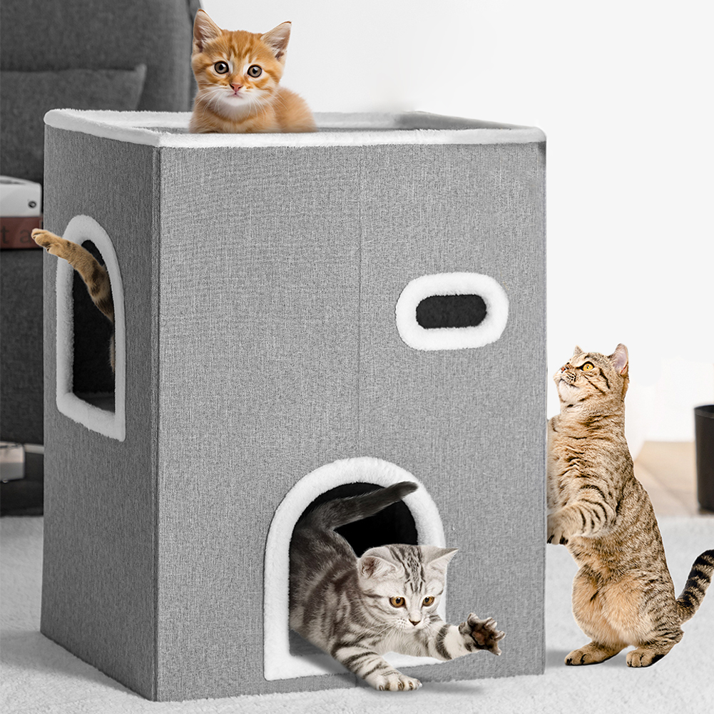 Image of Cuccia Casa per Gatti Verticale Tiragraffi Casetta Animali Domestici 48x37.5x63cm