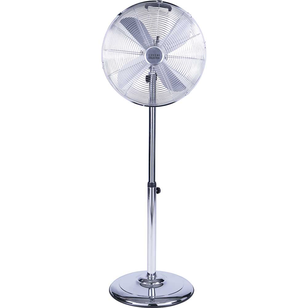 Image of Ventilatore Colonna Piantana Acciaio Inox 50W 40cm 3 Velocita Regolabile Cromo