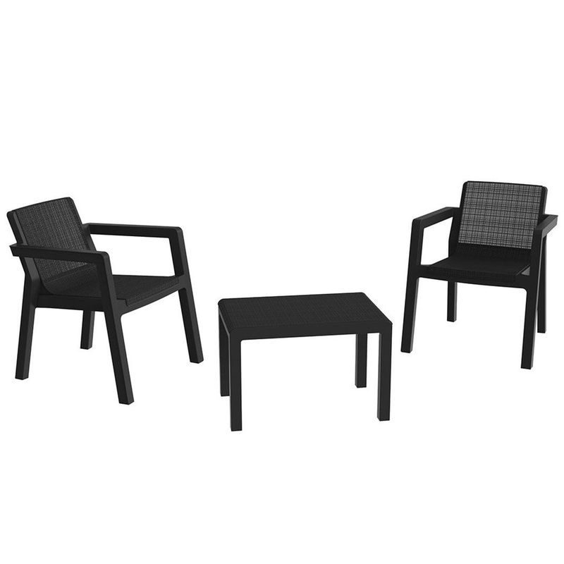 Set da giardino da 2 posti Riviera Antracite - La Dea Sedia