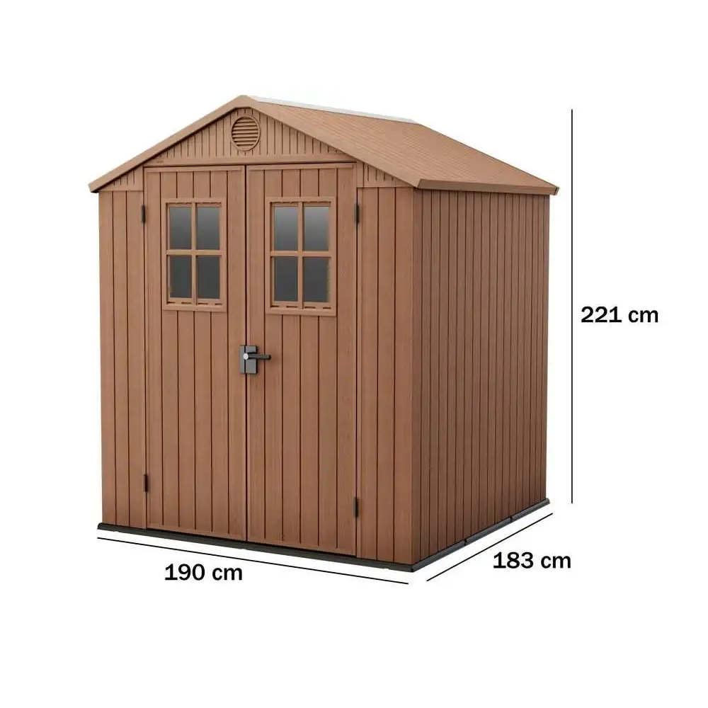 Casetta da Giardino in Resina Keter Darwin 6x6 Doppia Finestra Colore: Marrone