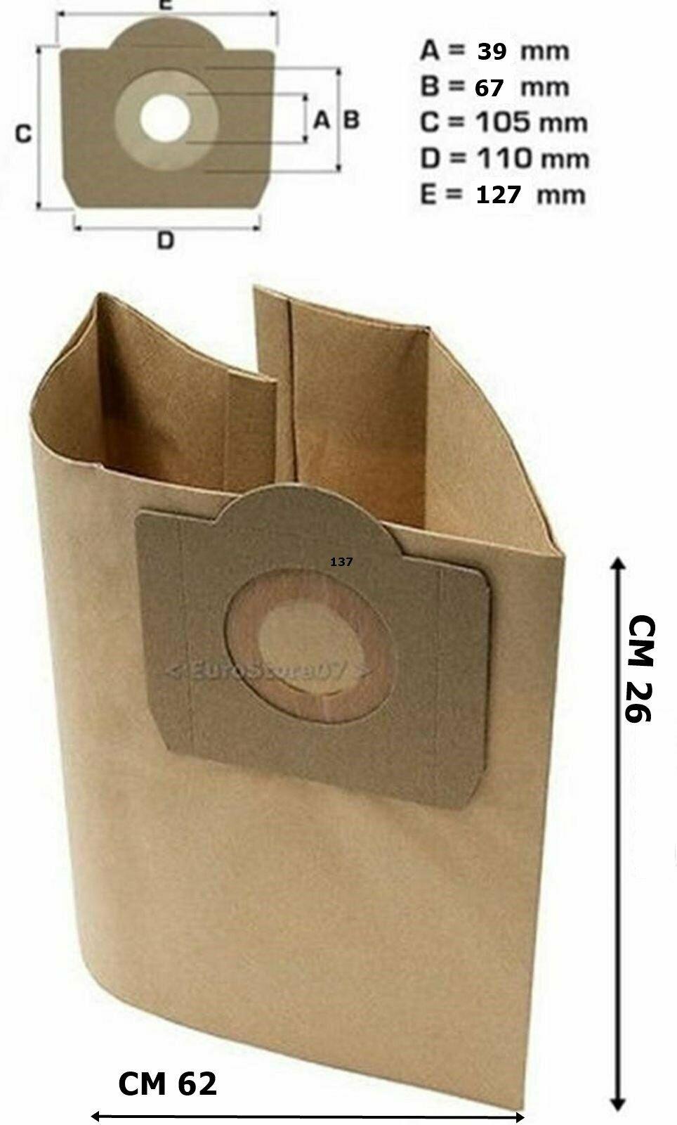 5 SACCHETTI ASPIRAPOLVERE LAVORWASH VENTI / ASHLEY / GP / GENIO 5.212.0016  LW 1