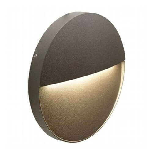 Applique Segnapasso Esterno a Parete Led Illuminazione Giardino Geo Round Sovil Colore: Marrone, Misure e Watt: Ø 11 cm - 3 W