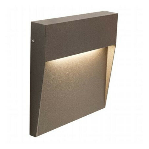 Applique Segnapasso Esterno a Parete Led Illuminazione Giardino Geo Square Sovil Colore: Marrone, Misure e Watt: 10 cm - 3 W