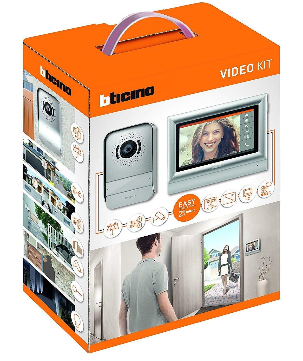 Videocitofono Bticino Kit 317213 bifamiliare Monitor Display 10 Touch Colori