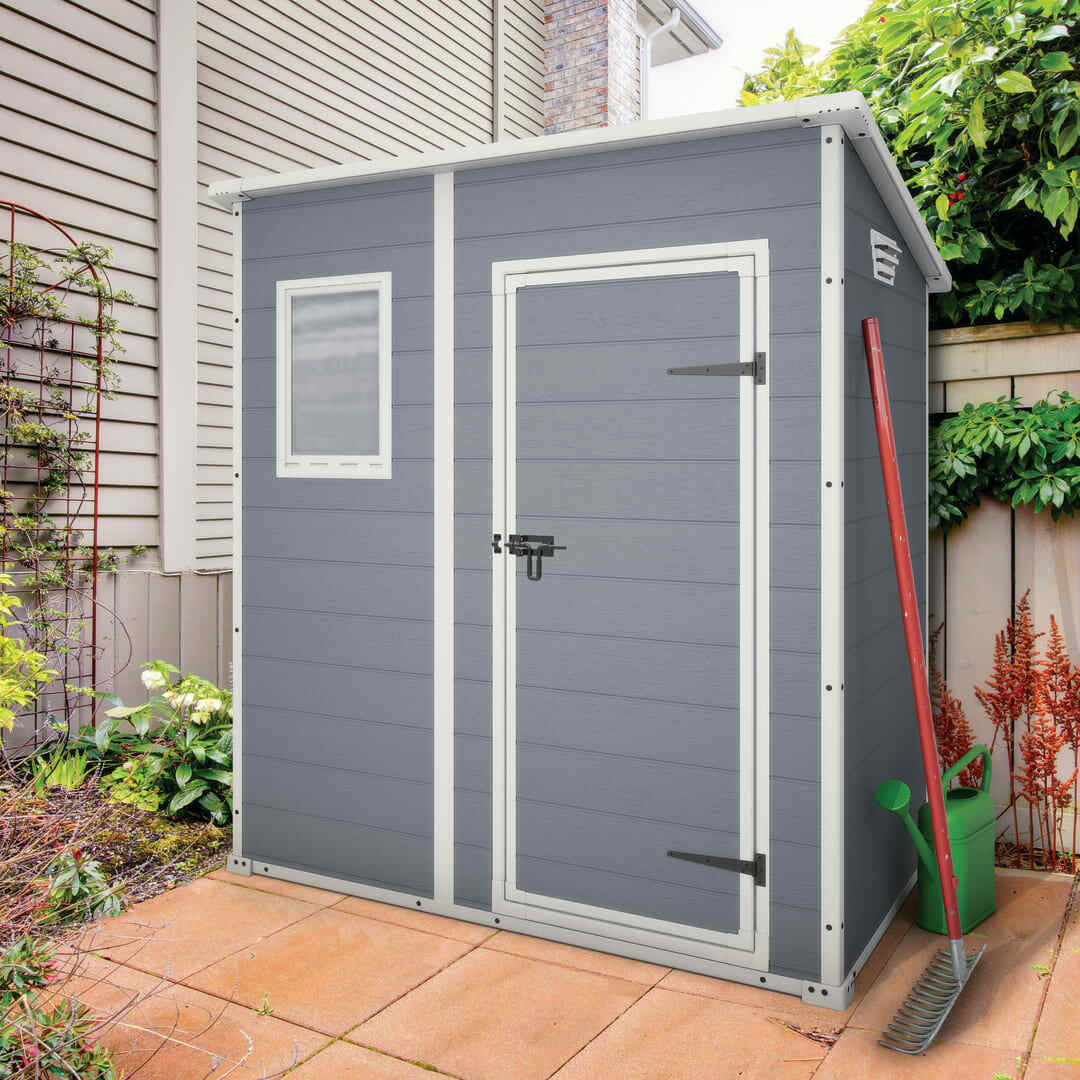 Keter Casetta da Giardino in Resina Manor Pent 6 x 4 Box Esterno Grigio o Beige Colore: Grigio