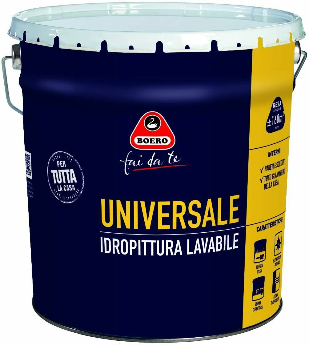 Image of Idropittura Lavabile Traspirante Universale Interni Pittura Bianca 764 Boero