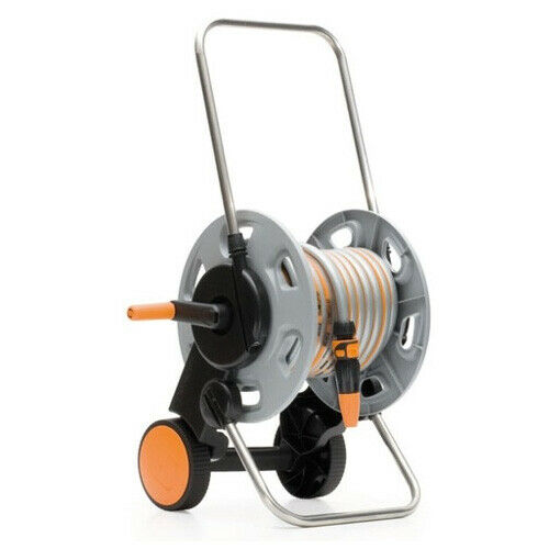 Carrello Avvolgitubo Giardino con Ruote + 4 Raccordi + Tubo 25 m Concept Ready