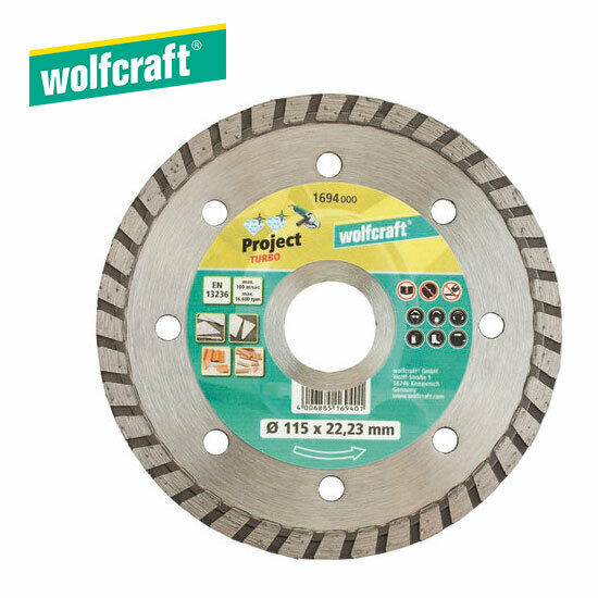 Image of Disco da Taglio Diamantato Pro Turbo 115 Smerigliatrice Angolare Wolfcraft