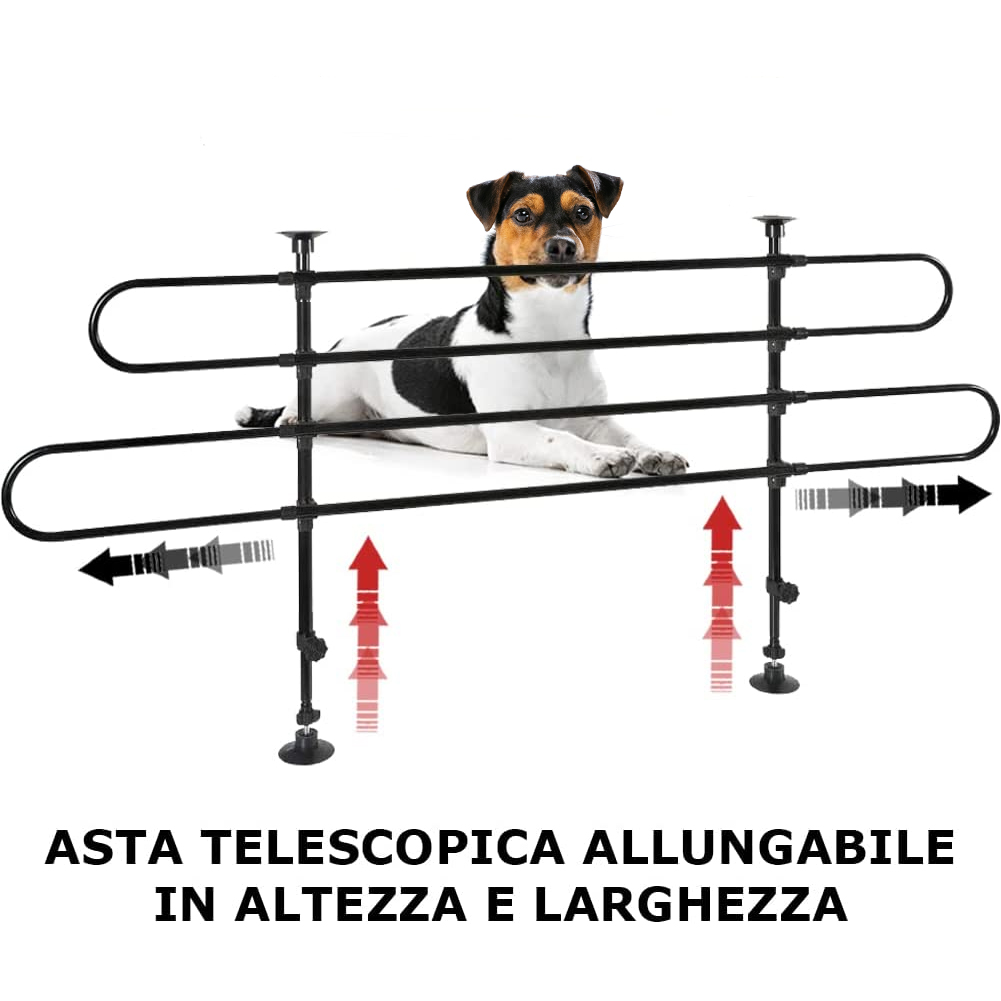 Image of Griglia Divisorio Auto per Cani Protezione Universale per Trasporto Animali 87-135cm