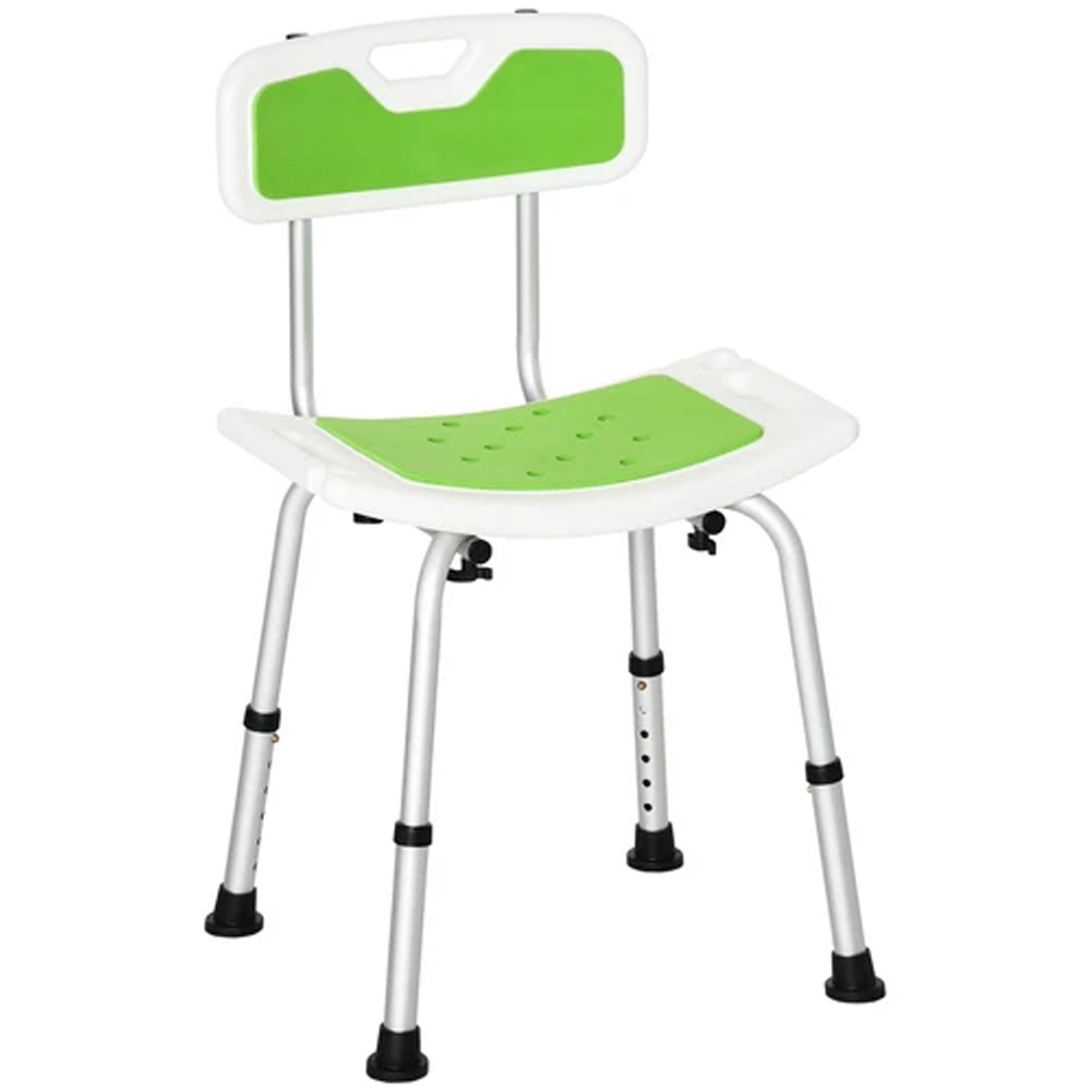 Image of Sedia per Doccia con Altezza Regolabile in 6 Livelli Sedile Bagno Antiscivolo