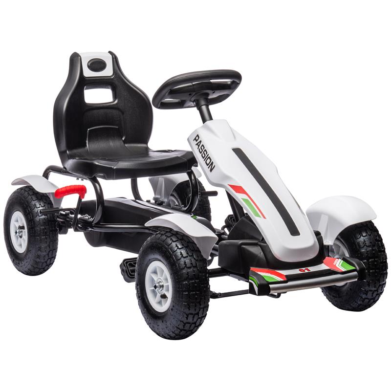 Image of GO KART A PEDALI PER BAMBINI 5-12 ANNI IN PLASTICA E METALLO CON SEDILE REGOLABILE E FRENO A MANO, 121X58X61 CM
