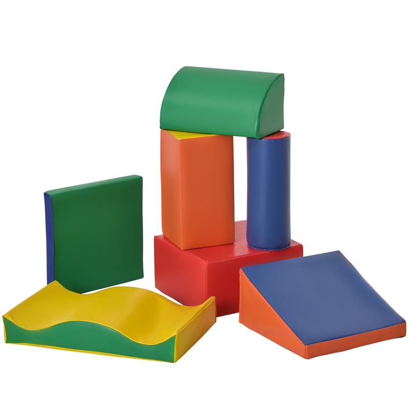 Image of SET 7 BLOCCHI DI COSTRUZIONI MORBIDE PER BAMBINI DA 1-3 ANNI PER CASA E SCUOLA, MULTICOLORE