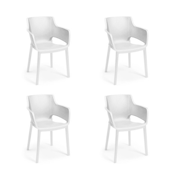 Set 4 poltrone in resina Elisa Keter Bianche - La Dea Sedia