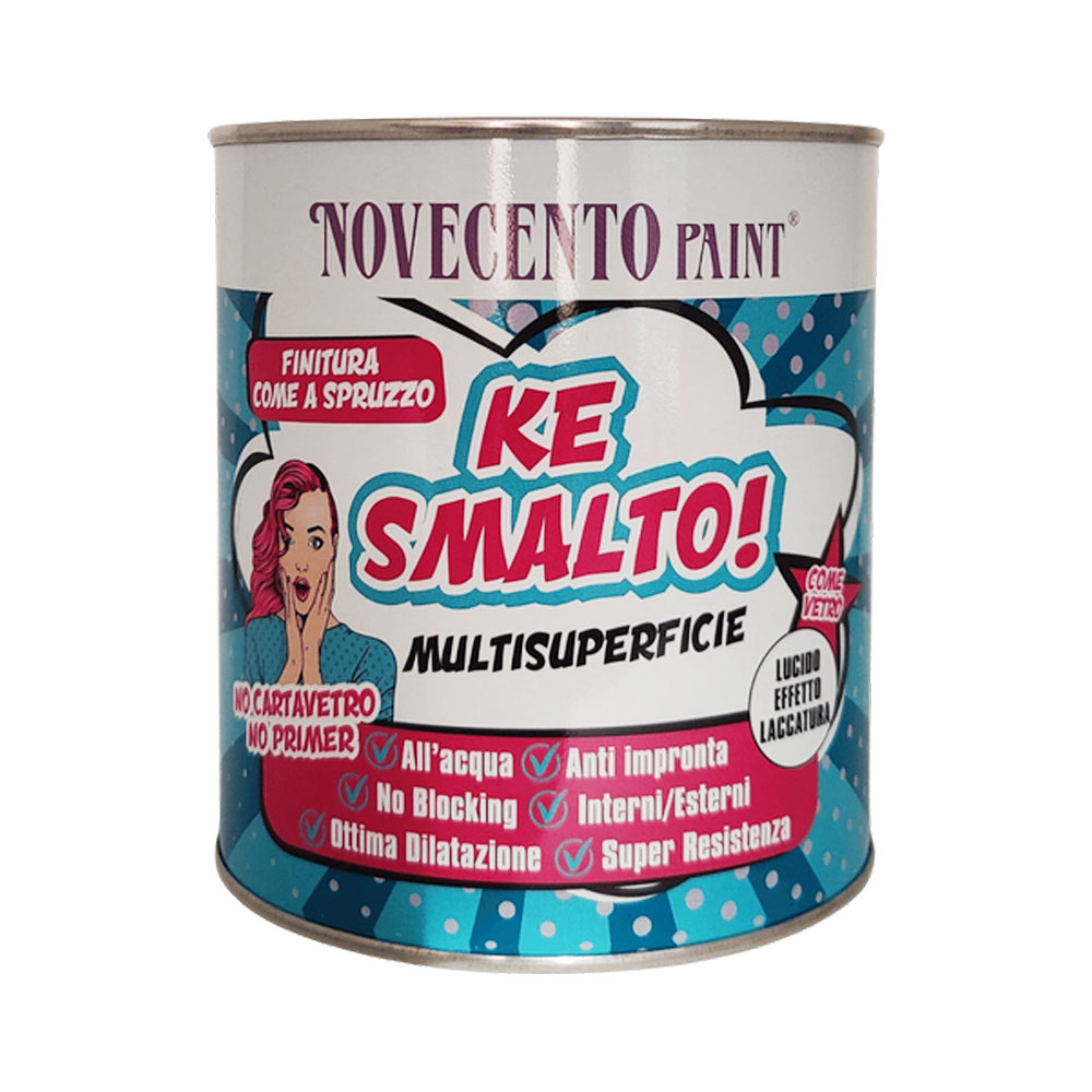 Image of Smalto all&#39;Acqua Multisuperficie Satinato Interno Esterno Kesmalto Formato: 750 ml, Colore: Bianco Ghiaccio