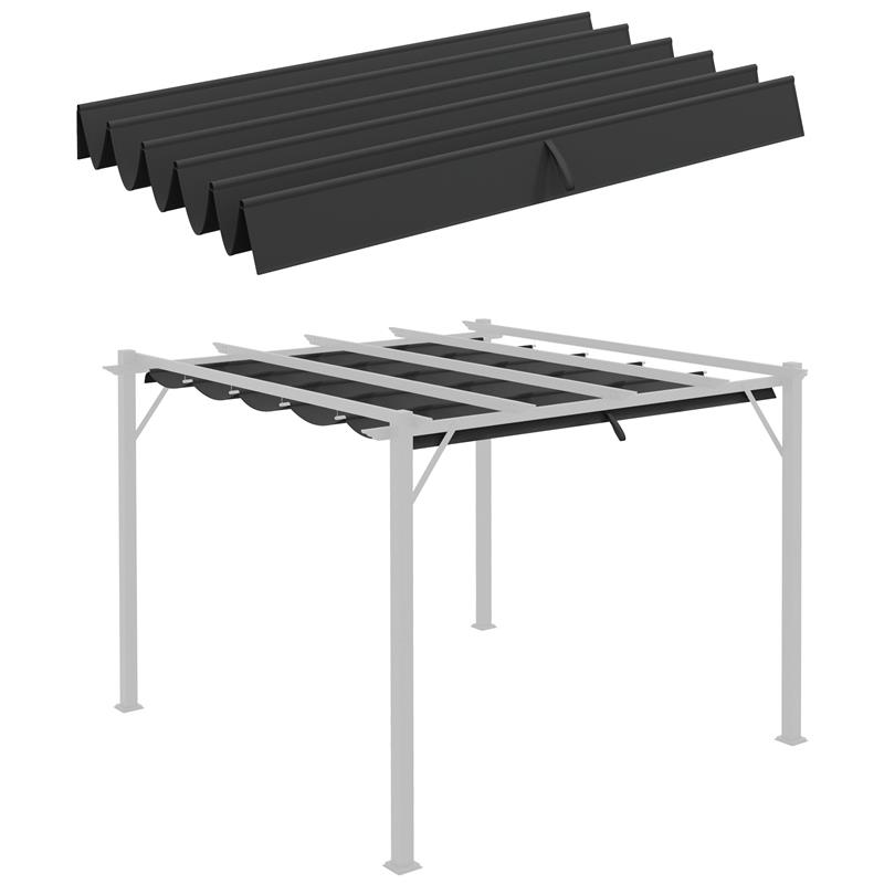 Image of TETTUCCIO DI RICAMBIO PER GAZEBO DA GIARDINO 3X3 M CON 10 FORI, COPERTURA IN POLIESTERE, GRIGIO