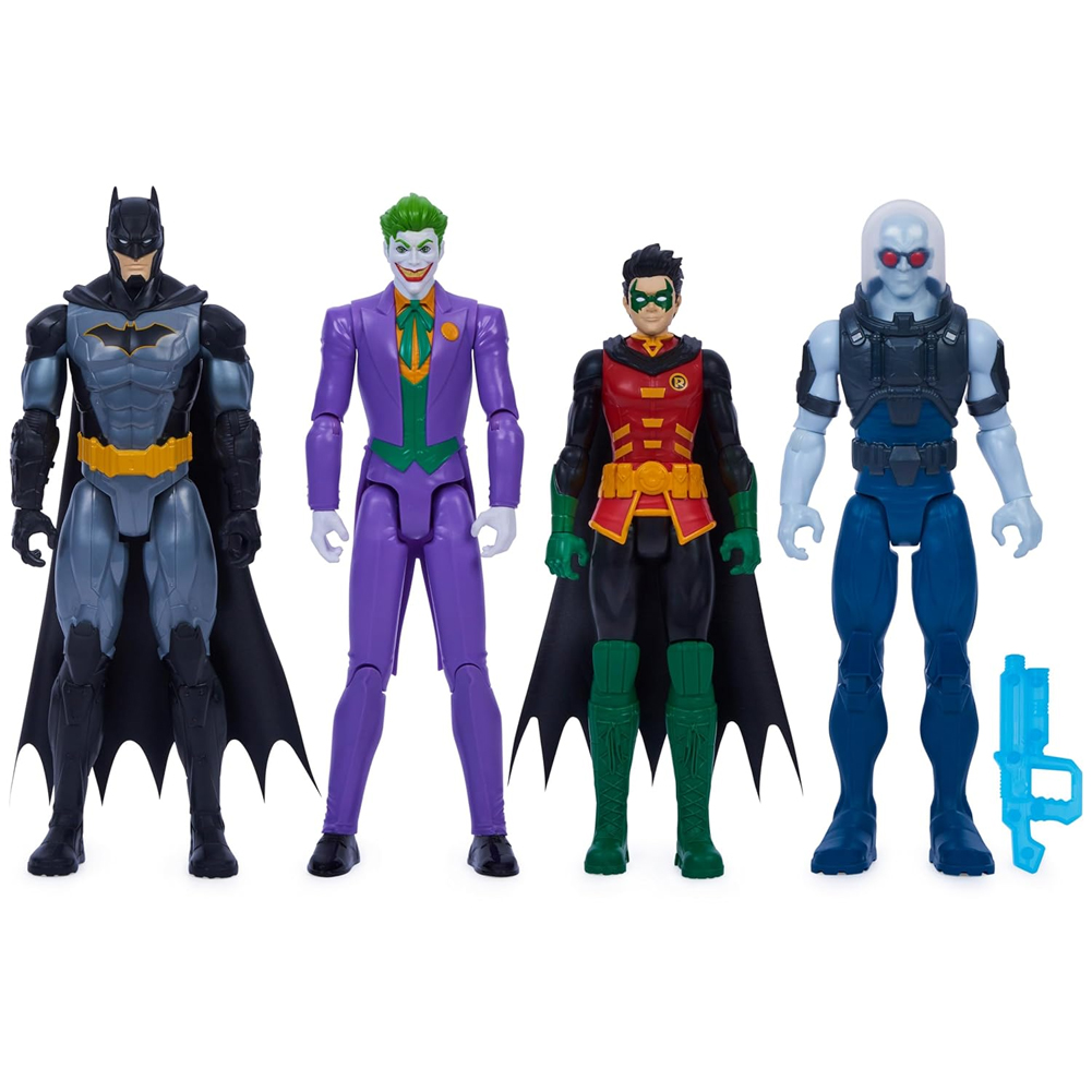 Image of DC Comics Set 4 Action Figure Batman Robin Joker e Mr. Freeze Snodabili 30.5 cm