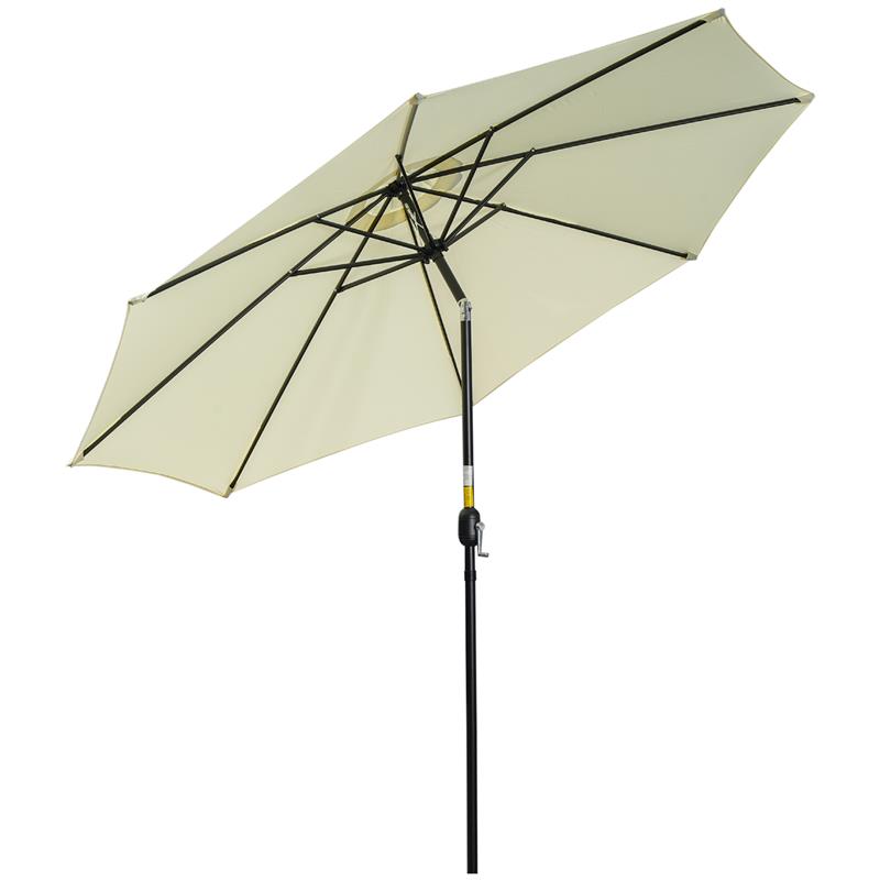Image of OMBRELLONE DA GIARDINO INCLINABILE A 8 STECCHE CON MANOVELLA IN METALLO E POLIESTERE Ø 295X250 CM BEIGE