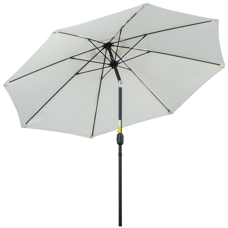 Image of OMBRELLONE DA GIARDINO ROTONDO CON MANOVELLA E INCLINABILE A 3 LIVELLI Ø 265X240 CM CREMA