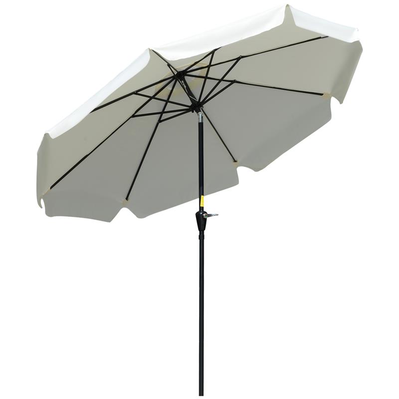 Image of OMBRELLONE ROTONDO INCLINABILE CON MANOVELLA IN ALLUMINIO METALLO E POLIESTERE Ø 266X248.5 CM BIANCO CREMA