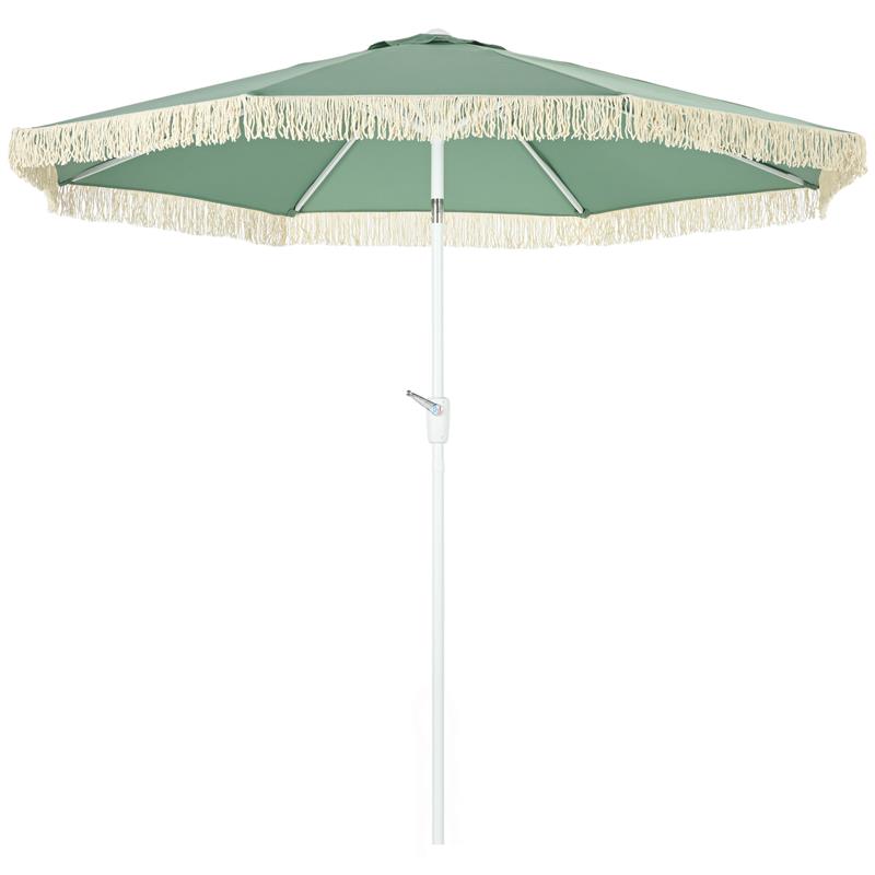 Image of OMBRELLONE DA GIARDINO A MANOVELLA INCLINABILE E PALO A 2 SEZIONI POLIESTERE E METALLO 2.6X2.4 M VERDE
