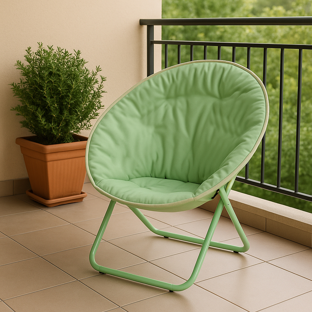 Sedia Pieghevole Relax Imbottita da Interno ed Esterno Salvaspazio 60x78 cm Salvia