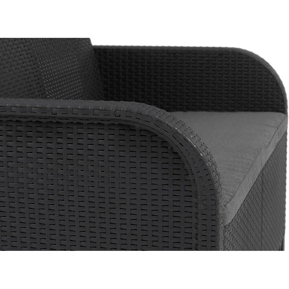 Set da Giardino Keter Rosalie effetto Vimini Divano Poltrone Tavolino Colore: Grafite