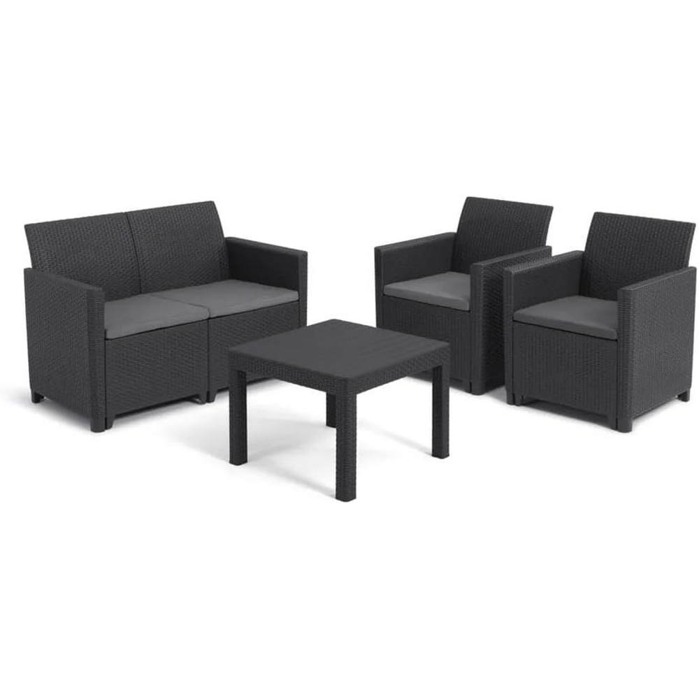 Set da Giardino Keter Marie 1 Divano 2 Poltrone 1 Tavolino aperto