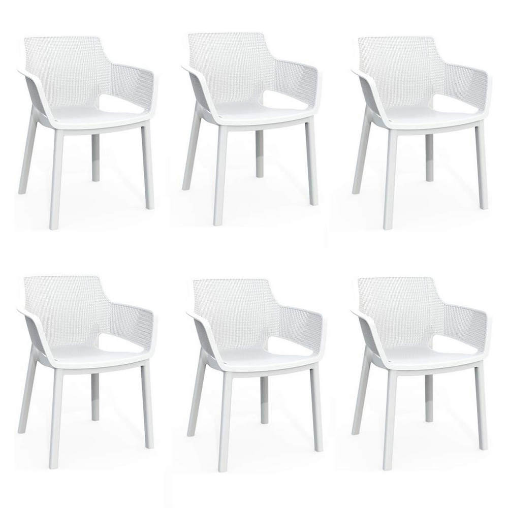 Set Sedie da Giardino Keter Elisa in Resina 6 Pz Colore: Bianco
