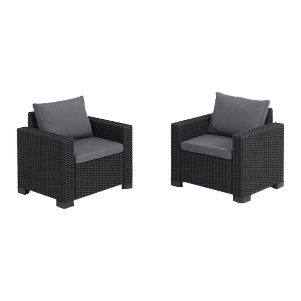 Set Poltrone da Esterno Keter California in Resina Colore: Grafite