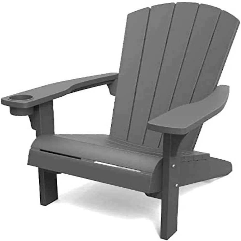 Sedia da Esterno con Portabicchiere Keter Alpine Adirondack Colore: Grafite