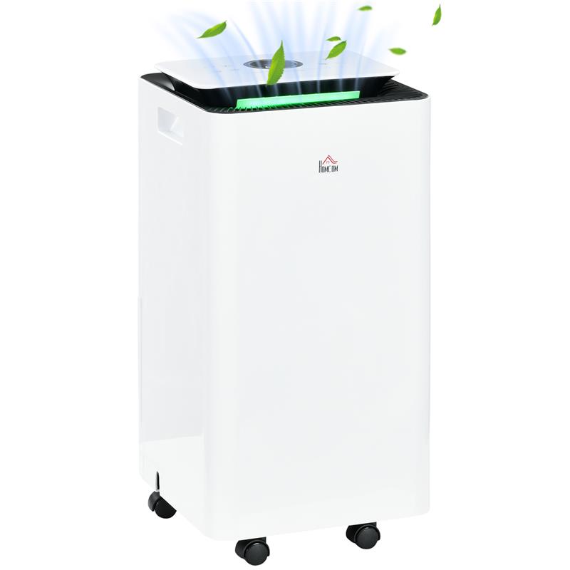 Image of DEUMIDIFICATORE DA 12L IN ABS CON 5 MODALITÀ 2 VELOCITÀ E TIMER DA 24H 25X25X50.5 CM BIANCO E NERO