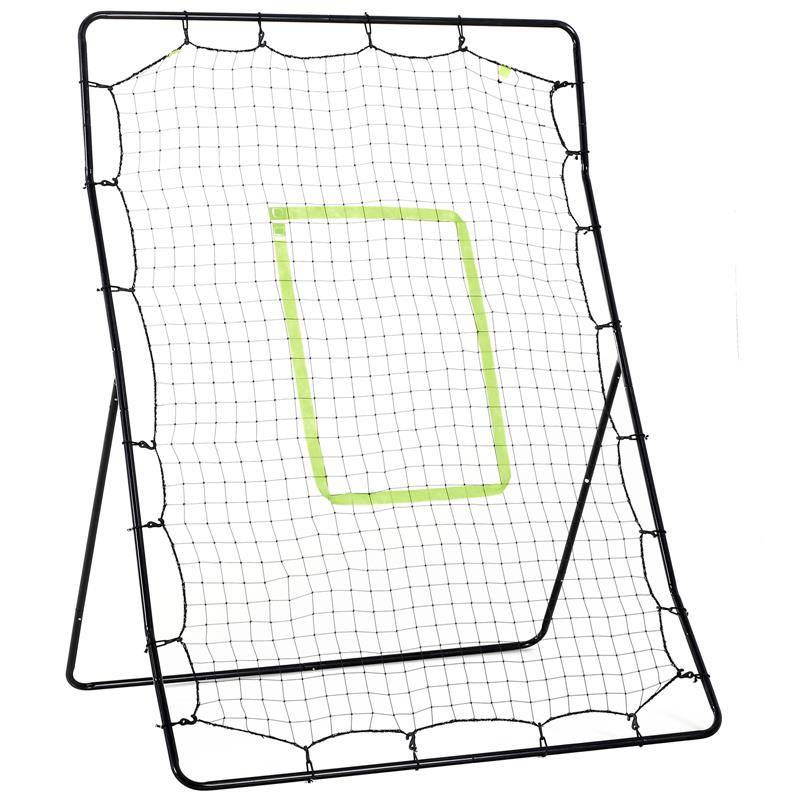 Image of REBOUNDER PER CALCIO E BASEBALL PIEGHEVOLE CON ZONA DI PRECISIONE IN PE E METALLO 123X90X174 CM NERO