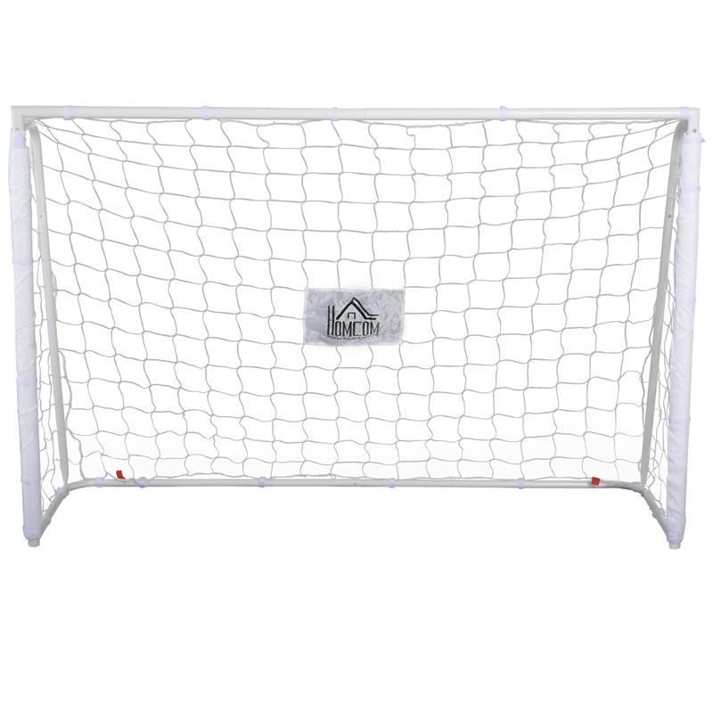 Image of PORTA DA CALCIO PER ADULTI E BAMBINI RETE CON BERSAGLIO E PALI IN TESSUTO OXFORD 186X62X123 CM BIANCO